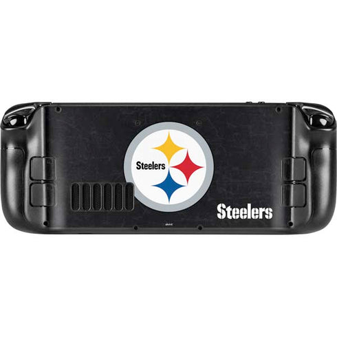 NFL Pittsburgh Steelers Distressed Steam Deck Handheld Gaming Computer Skin